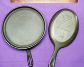 Wagner 9 Cast Iron Handled Griddle w Thumb Handle Sizzle Server Flat Iron Steak Set Cook Serve Clean Smooth Ready to Use Or Display
