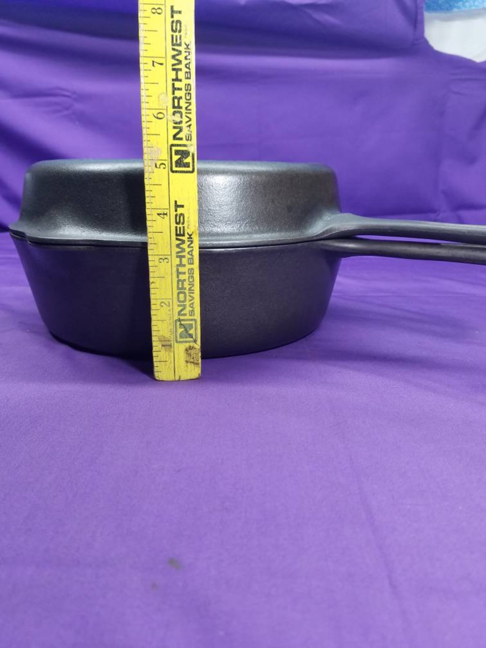 Griswold Cast Iron Deep Double Skillet with Hinged Skillet Lid Etsy