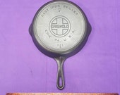 Excellent 7 Griswold Cast Iron Skillet with Heat Ring Large Block Logo ERIE PA USA Sits Flat Glass Smooth Hard to Find Ready To Use