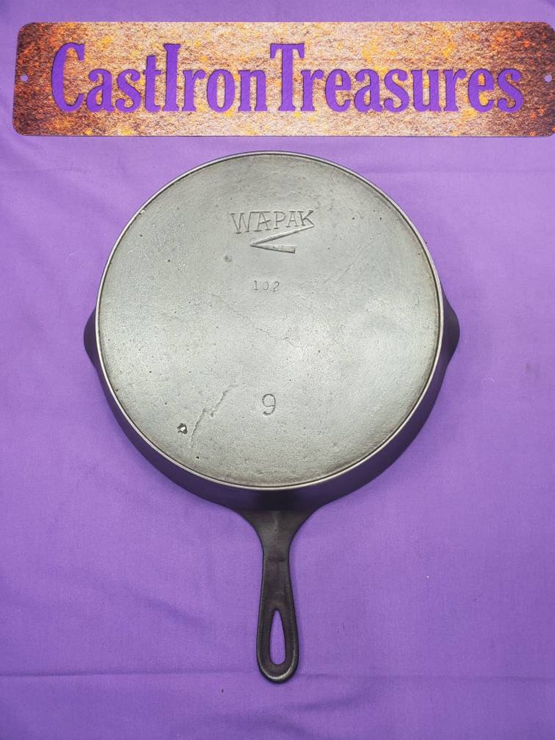 Vintage Wapak 9 Cast Iron Skillet With Heat Ring Z Logo Smooth Scoop