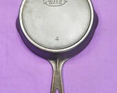 Rare 4 Favorite Piqua Ware Cast Iron Skillet With Strong Heat Ring Sits Flat Smooth Clean Ready To Use Or Display