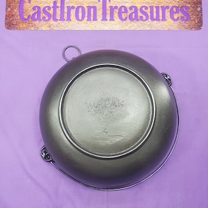 Hard to Find #4 WAPAK Cast Iron Scotch Bowl with Heat Ring Clean Smooth Griswold&#39;s ERIE Ghost Ready to Use Or Display