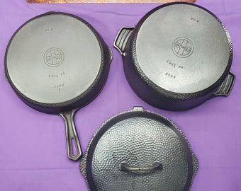 Griswold #8 Dutch Oven with Block Logo and Matching Glass Lid (no