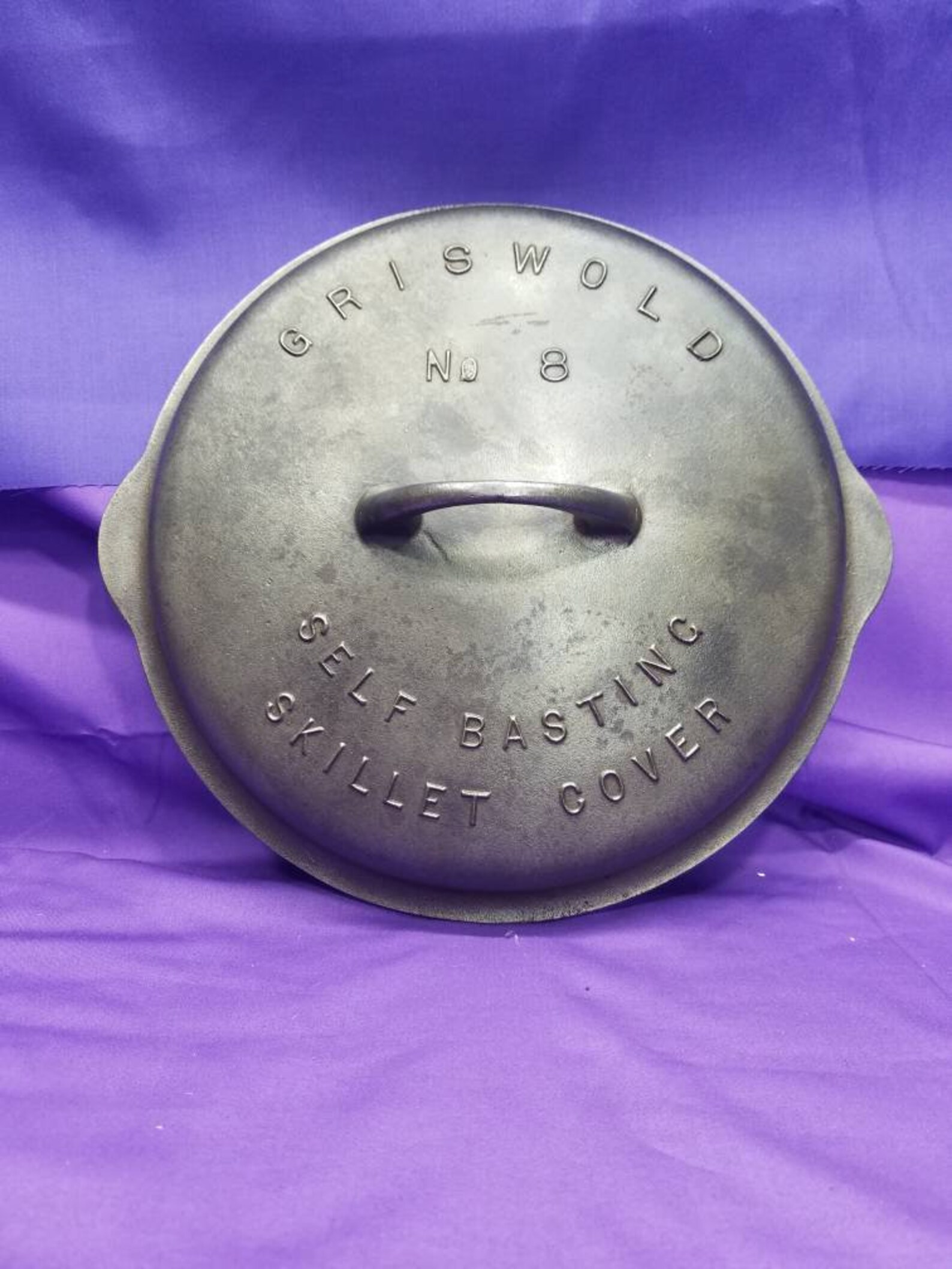 Griswold 8 Cast Iron Skillet Cover Fully Marked Raised Letter Etsy