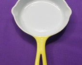 Excellent Yellow Speckled White 0 Griswold Cast Iron Skillet with Heat Ring Sits Flat Smooth 562 Ready to Use Or Display