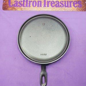 Rare Griswold #8 Cast Iron Handled Griddle Iron Mountain Series Sits Flat Glass Smooth Original Milling Marks #1058 Ready to Use Or Display