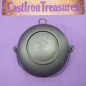 Hard to Find #3 ERIE Cast Iron Scotch Bowl with Heat Ring Sits Flat Clean Smooth pat. 1891 Ready to Use Or Display