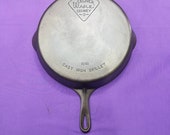 Very Rare Pie Logo 11 Wagner Cast Iron Skillet with Smooth Bottom Original Milling Marks 1061 Scarce Beautiful Ready To Use Or Display