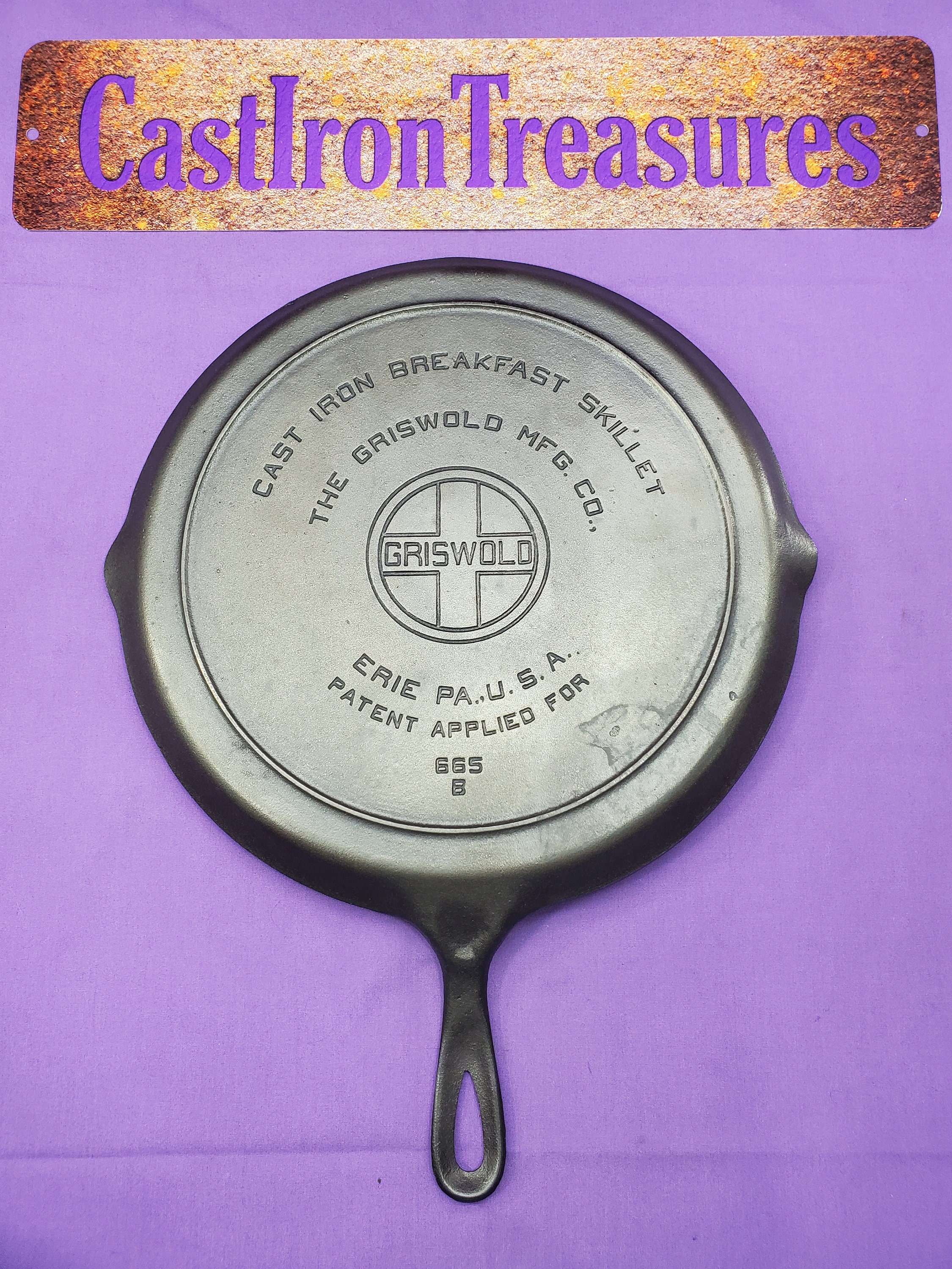 Rare Griswold Cast Iron 5 Section Breakfast Skillet With Heat 