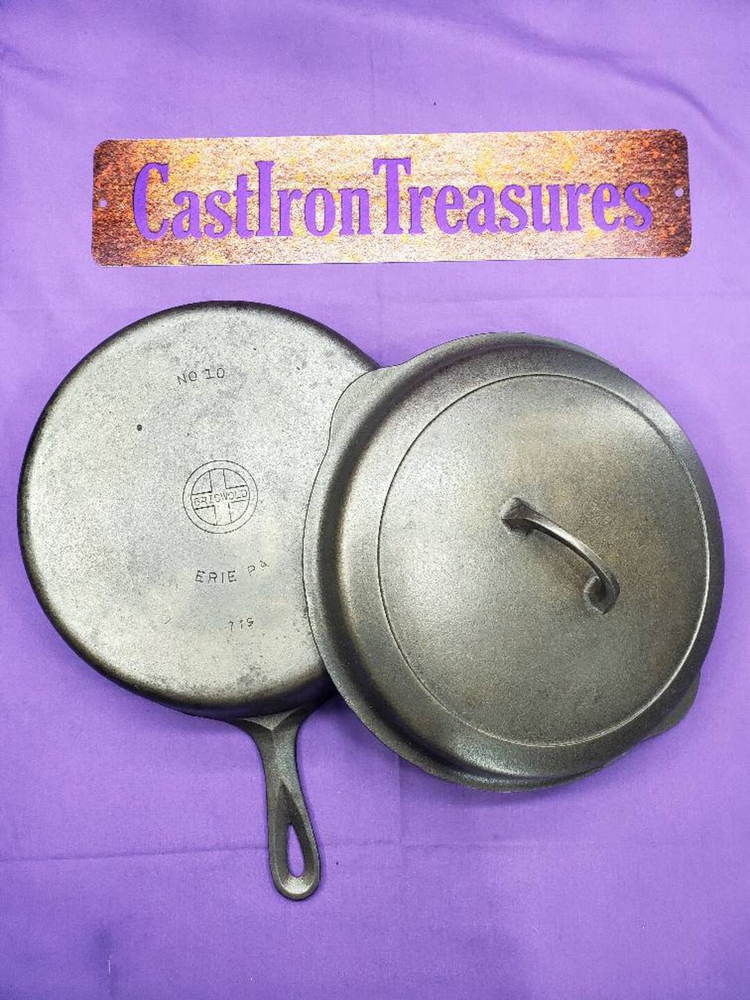 Rare Griswold #10 Cast Iron Extra Deep Skillet 779 With