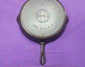 Excellent 11 Griswold Cast Iron Skillet with Heat Ring Large Block Logo ERIE PA USA Glass Smooth 717 Ready To Use Or Display Beautiful