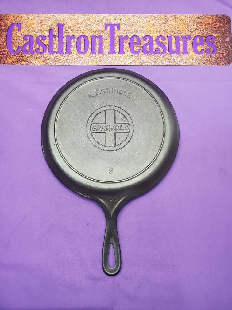 Griswold Cast Iron #14 Skillet 15 1/4 Inch Block Logo 718 B Heat Ring  UNRESTORED