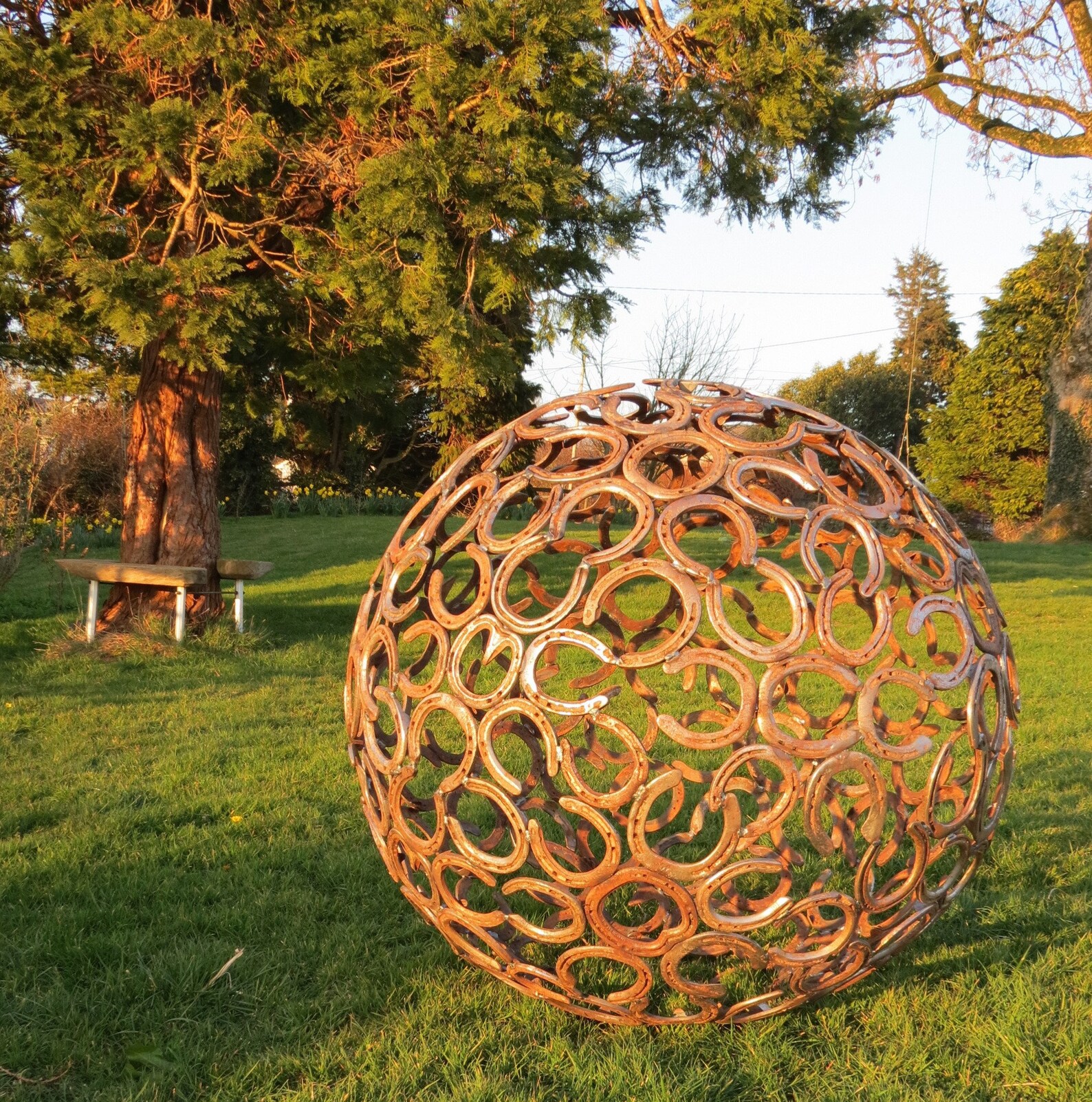 1 meter horseshoe sphere globe ball garden sculpture Etsy