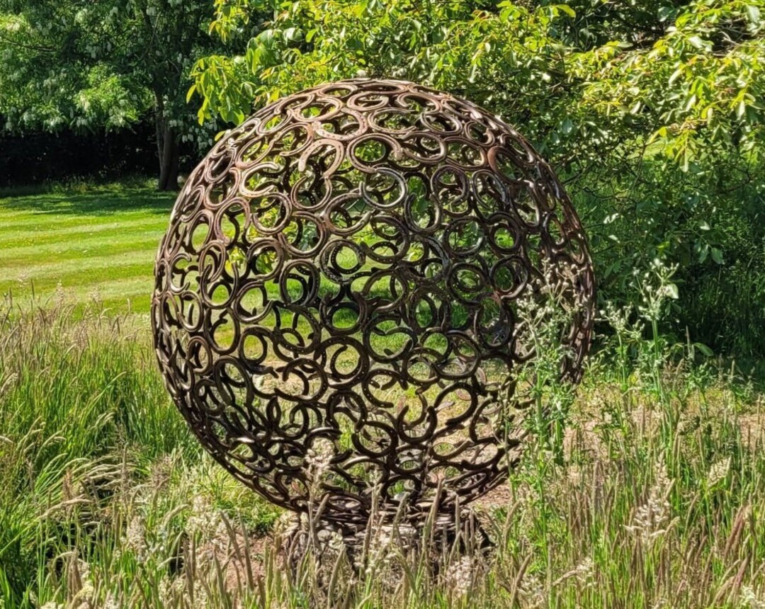 1.5 M Horseshoe Sphere Garden Sculpture Handmade Large Etsy