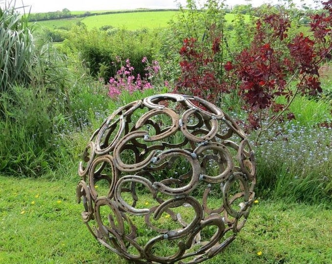 80cm Horseshoe Sphere Garden Sculpture Etsy UK