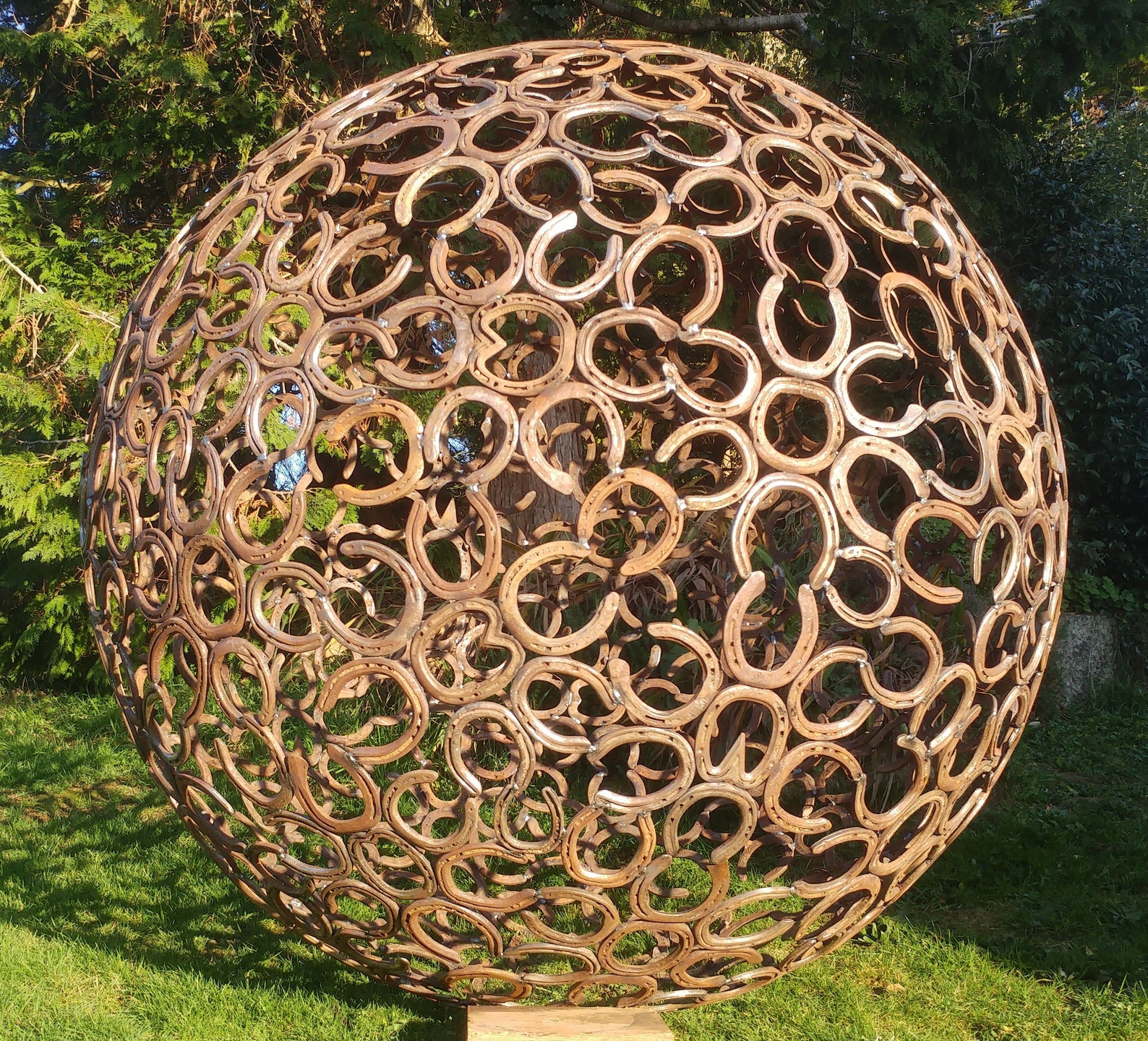 1.5 Metre Horseshoe Sphere Garden Sculpture Handmade Statement Etsy