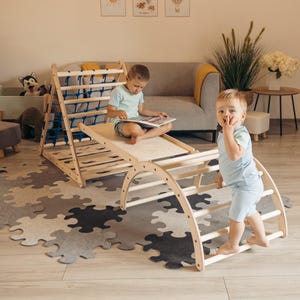 SET of 3 ITEMS , Triangle + Sliding Board  + M size arch | Climbuptoys