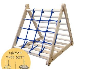 Mini climb up triangle | 3-side triangle, rope net side, ladder side, slat side |