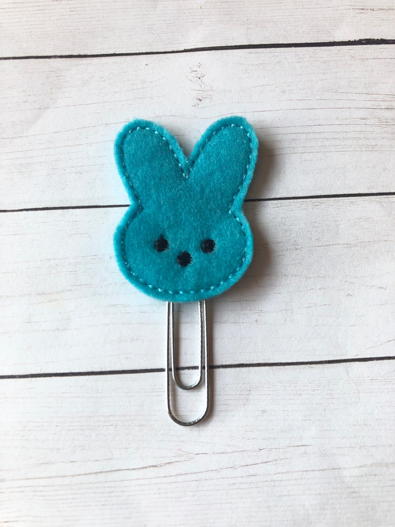 Teal Bunny Planner Clip. Easter Planner Clip. Bunny