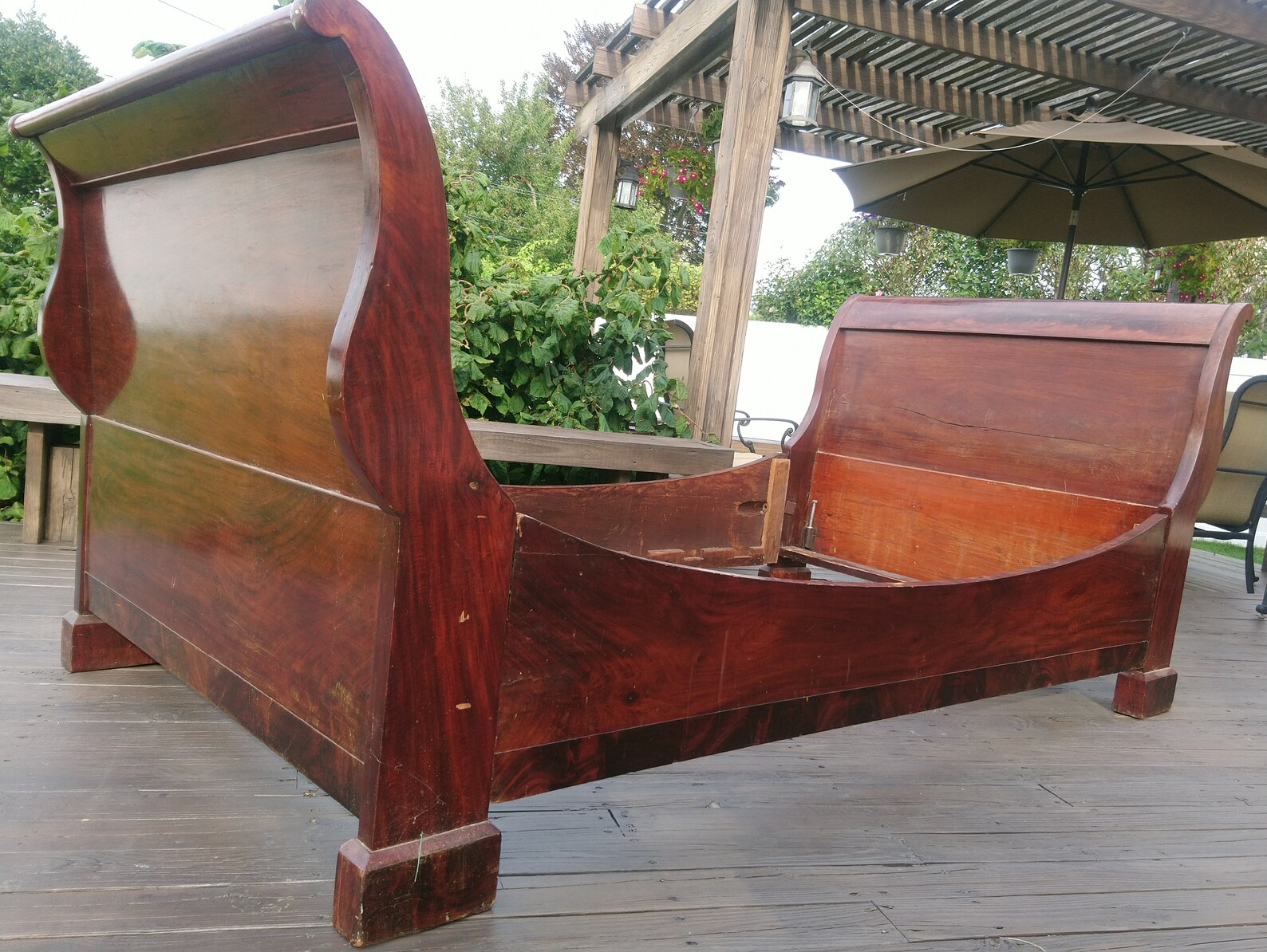 Antique Mahogany Sleigh Bed Early 19th Century Empire Period Etsy