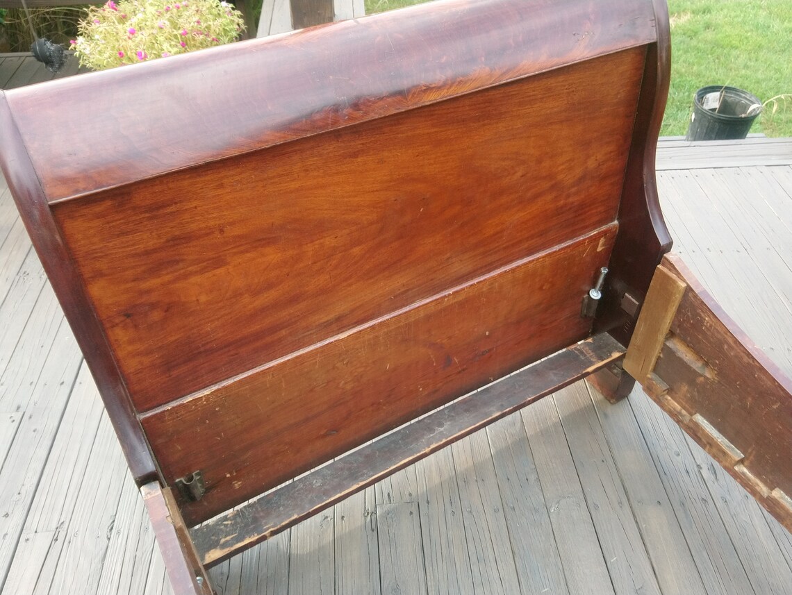 Antique Mahogany Sleigh Bed Early 19th Century Empire Period Etsy
