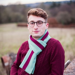 Levendige Vine.-Mooie sjaal. Pure wol gestreepte sjaals voor mannen en vrouwen. College en vintage stijl. Warme wintersjaal van dubbele dikte