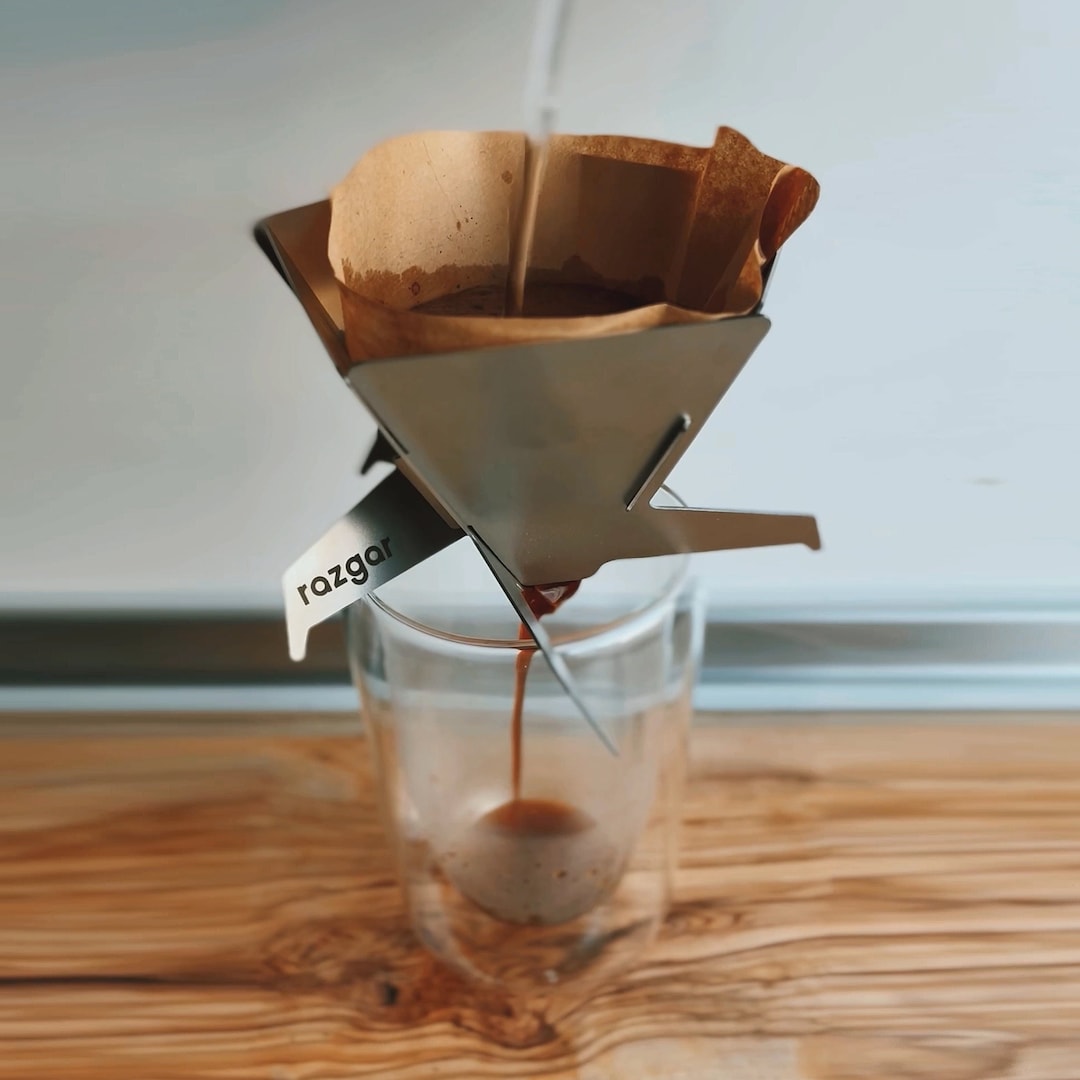 Foldable Pour Over Coffee Maker Cone FLAT PACK Portable V60 Pour Over