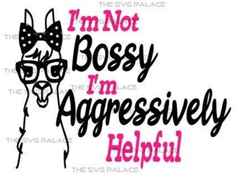 Jag är inte bossig Svg, Alpacka Clipart Llama med glasögon Rolig Svg för kvinnor, Boss Lady, Boss Baby Girl, Mamma Llama Ansikte Farm Shirt Svg Klicka nu