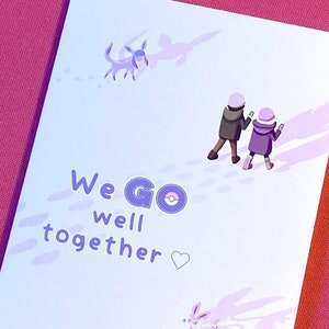 Tarjeta de San Valentín Pokémon GO IMPRIMIBLE / PDF digital 5x7