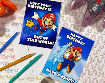 Mario Birthday Card Etsy