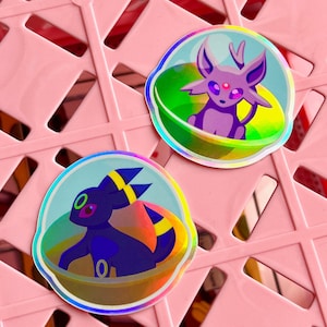 Holographic Espeon & Umbreon Capsule Sticker Set