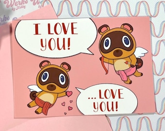 Printable Timmy & Tommy "I Love You" Card | *Digital Download* | Animal Crossing: New Horizons, Anniversary, Valentine's Day