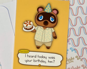 Printable Tom Nook Birthday Card | *Digital Download* | Animal Crossing: New Horizons