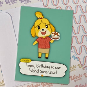 Druckbare Isabelle Geburtstagskarte | *Digitaler Download* | Animal Crossing: Neue Horizonte