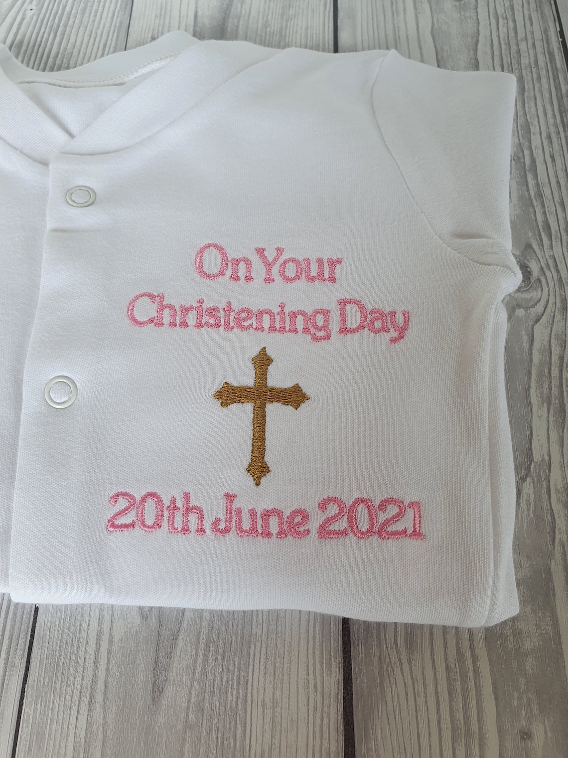 Personalised Christening Sleepsuit Christening Gift Etsy