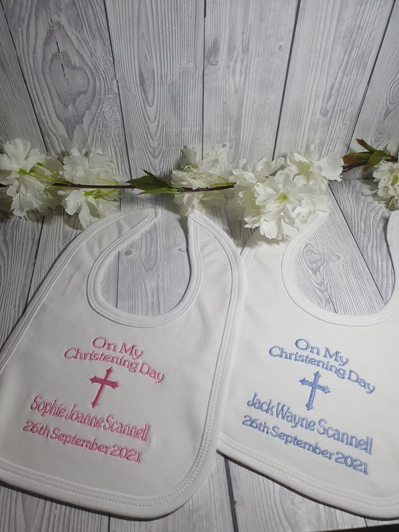 Baptism Personalised Christening Gift Bib Babygrow Ideal keepsake 