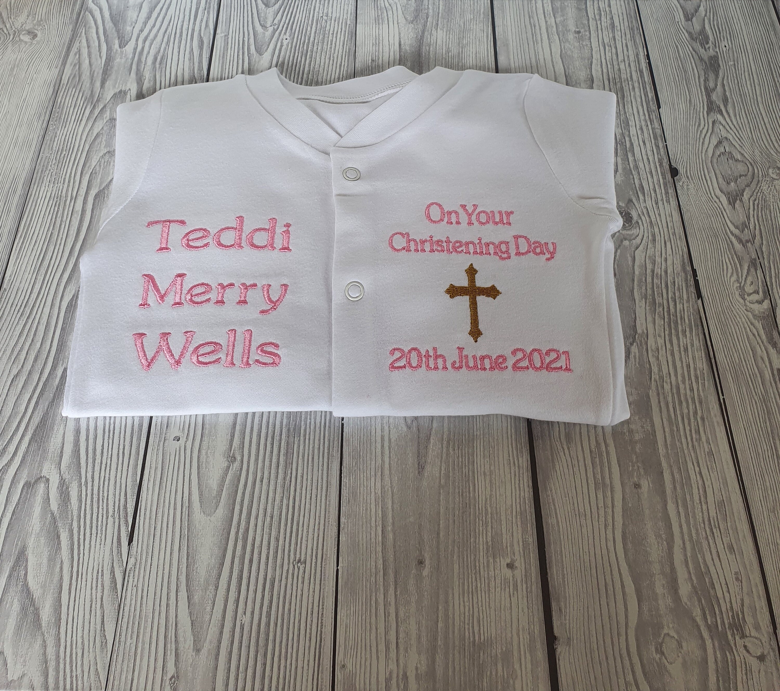 Personalised Christening Sleepsuit Christening Gift Etsy