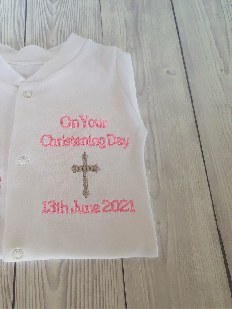 Personalised Christening Sleepsuit Christening Gift Etsy UK