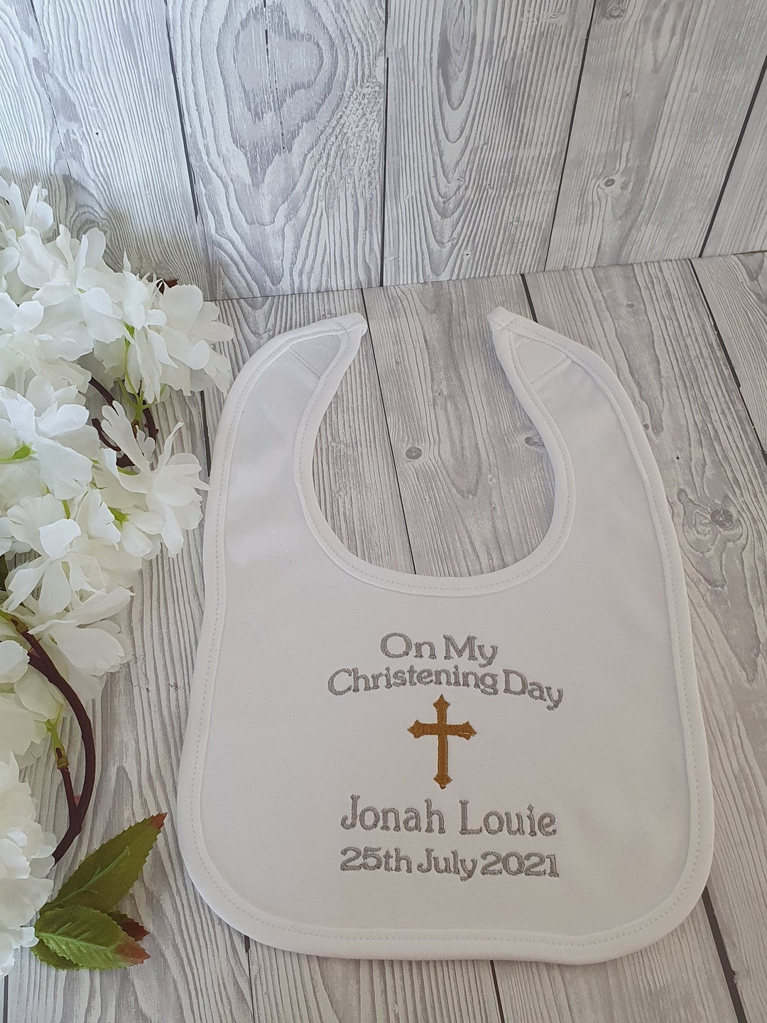Christening Bib Personalised Christening Bib Christening Etsy UK