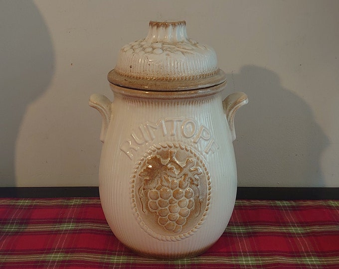 Medium Beige Coloured Glazed Rumtopf Rum Pot Jar Excellent Condition