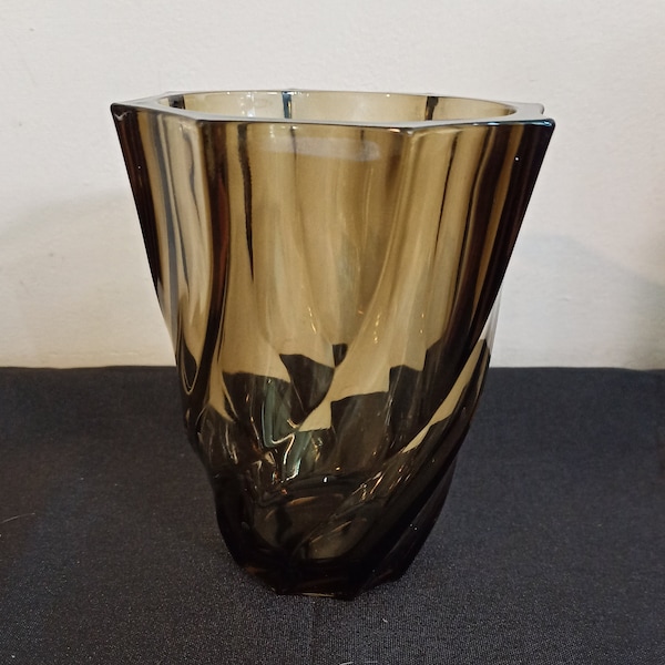 Brown Glass Vase Etsy UK