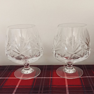 Set of Two Lead Crystal Brandy Glasses. Excellent Condition.