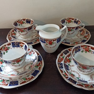 Vintage Imari Style Teaset. Doric China. 1924 - 1935. Acceptable Condition.