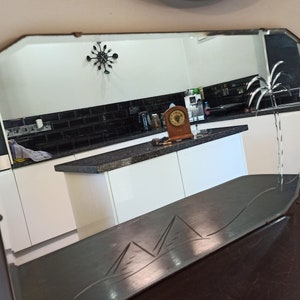 Art Deco / Art Nouveau, Frameless, Bevelled Edge, Wall Mirror.