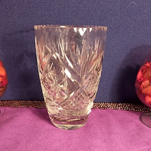 Vintage Lead Crystal Cut Glass Vase. Excellent Condition.