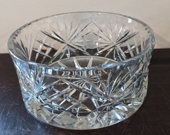 Vintage Sehr Schwere Glas Kristall Obstschale. Tiefer Schliff. Sehr guter Zustand.