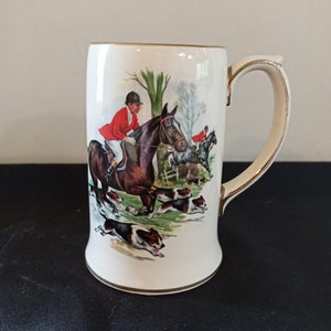 Vintage Hunting Scene Tankard. &#39;Sadler&#39;  Excellent Condition.