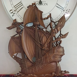 Ship Wall Plaque Decoration. Very Good Condition.