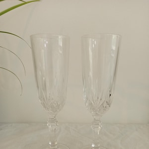 Pair of Lead Crystal Champagne Flutes. Very Good Condition.