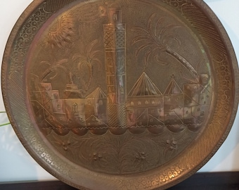 真鍮製装飾壁プレート、銅、銀プレート、真鍮のミックス、真鍮製